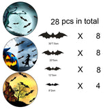 Maxbell 3D Bats Wall Stickers Wall Sticker for Party Supplies Yard Outdoor Indoor 28PCS