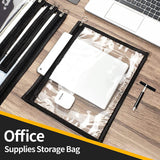 Maxbell Clear Zipper Pouches Stationery Pencil Pouch for Organizing Pen 33cmx25.4cm
