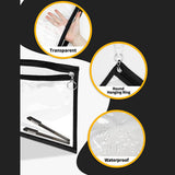 Maxbell Clear Zipper Pouches Stationery Pencil Pouch for Organizing Pen 33cmx25.4cm