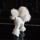 Maxbell Poodle Figurine Realistic Decorating Handcrafted for Lawn Pathway White