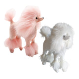 Maxbell Poodle Figurine Realistic Decorating Handcrafted for Lawn Pathway White