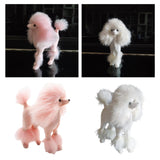 Maxbell Poodle Figurine Realistic Decorating Handcrafted for Lawn Pathway White