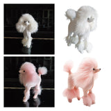 Maxbell Poodle Figurine Realistic Decorating Handcrafted for Lawn Pathway White