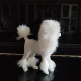 Maxbell Poodle Figurine Realistic Decorating Handcrafted for Lawn Pathway White