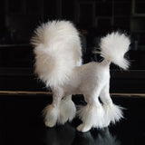 Maxbell Poodle Figurine Realistic Decorating Handcrafted for Lawn Pathway White