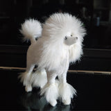 Maxbell Poodle Figurine Realistic Decorating Handcrafted for Lawn Pathway White