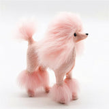 Maxbell Poodle Figurine Realistic Decorating Handcrafted for Lawn Pathway Pink