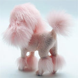 Maxbell Poodle Figurine Realistic Decorating Handcrafted for Lawn Pathway Pink