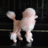 Maxbell Poodle Figurine Realistic Decorating Handcrafted for Lawn Pathway Pink
