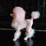 Maxbell Poodle Figurine Realistic Decorating Handcrafted for Lawn Pathway Pink