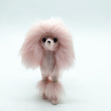Maxbell Poodle Figurine Realistic Decorating Handcrafted for Lawn Pathway Pink