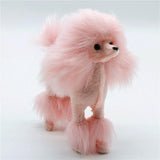 Maxbell Poodle Figurine Realistic Decorating Handcrafted for Lawn Pathway Pink