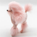 Maxbell Poodle Figurine Realistic Decorating Handcrafted for Lawn Pathway Pink