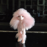 Maxbell Poodle Figurine Realistic Decorating Handcrafted for Lawn Pathway Pink