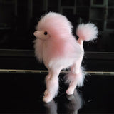 Maxbell Poodle Figurine Realistic Decorating Handcrafted for Lawn Pathway Pink