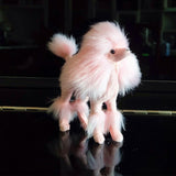 Maxbell Poodle Figurine Realistic Decorating Handcrafted for Lawn Pathway Pink