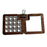 Maxbell Travel Paint Tray Painting Art Supplies Oil Paint for Kids or Students Walnut with Clip