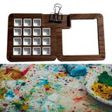 Maxbell Travel Paint Tray Painting Art Supplies Oil Paint for Kids or Students Walnut with Clip