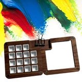 Maxbell Travel Paint Tray Painting Art Supplies Oil Paint for Kids or Students Walnut with Clip