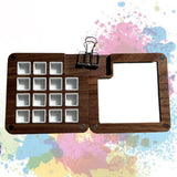 Maxbell Travel Paint Tray Painting Art Supplies Oil Paint for Kids or Students Walnut with Clip