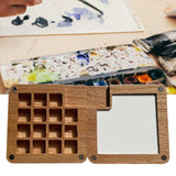 Maxbell Travel Paint Tray Painting Art Supplies Oil Paint for Kids or Students Oak 15 Grids