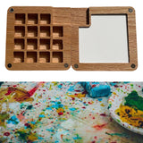 Maxbell Travel Paint Tray Painting Art Supplies Oil Paint for Kids or Students Oak 15 Grids