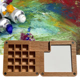 Maxbell Travel Paint Tray Painting Art Supplies Oil Paint for Kids or Students Oak 15 Grids