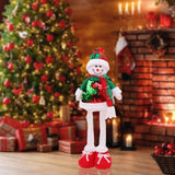 Maxbell Stretchable Christmas Doll Flexible Legs Standing for Tree Ornament Birthday Snowman L