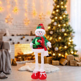 Maxbell Stretchable Christmas Doll Flexible Legs Standing for Tree Ornament Birthday Snowman L