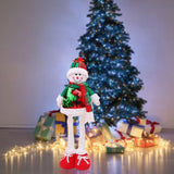 Maxbell Stretchable Christmas Doll Flexible Legs Standing for Tree Ornament Birthday Snowman L