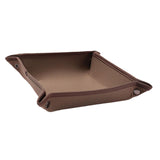 Maxbell Collapsible Key Storage Tray Sundries Box for Bedroom Home Bathroom Large Red Brown