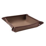 Maxbell Collapsible Key Storage Tray Sundries Box for Bedroom Home Bathroom Large Red Brown