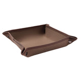 Maxbell Collapsible Key Storage Tray Sundries Box for Bedroom Home Bathroom Large Red Brown