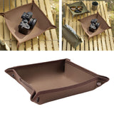 Maxbell Collapsible Key Storage Tray Sundries Box for Bedroom Home Bathroom Large Red Brown