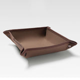 Maxbell Collapsible Key Storage Tray Sundries Box for Bedroom Home Bathroom Large Red Brown