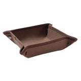 Maxbell Collapsible Key Storage Tray Sundries Box for Bedroom Home Bathroom Small Red Brown