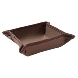 Maxbell Collapsible Key Storage Tray Sundries Box for Bedroom Home Bathroom Small Red Brown