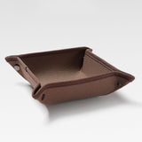 Maxbell Collapsible Key Storage Tray Sundries Box for Bedroom Home Bathroom Small Red Brown