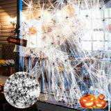 Maxbell Halloween Cobwebs with 30 Fake Spiders Realistic Cobwebs Windows