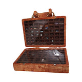 Maxbell Wooden Rock Collection Box Vintage Retro Fashion for Classroom Home Teaching