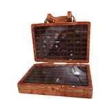 Maxbell Wooden Rock Collection Box Vintage Retro Fashion for Classroom Home Teaching