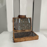 Maxbell Wooden Rock Collection Box Vintage Retro Fashion for Classroom Home Teaching