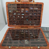 Maxbell Wooden Rock Collection Box Vintage Retro Fashion for Classroom Home Teaching