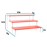 Maxbell Tabletop Acrylic Display Stand Risers Shelf 3 Tier Collection Organizer