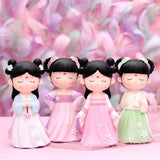 Maxbell Resin Chinese Ancient Girl Doll Hanfu Girl Statue for Home Desktop Office Style B