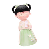 Maxbell Resin Chinese Ancient Girl Doll Hanfu Girl Statue for Home Desktop Office Style B