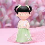 Maxbell Resin Chinese Ancient Girl Doll Hanfu Girl Statue for Home Desktop Office Style B