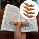 Maxbell 4Pcs Wooden Book Reading Holder Hand Reading Assistant for Bookworm Gift