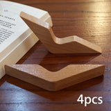 Maxbell 4Pcs Wooden Book Reading Holder Hand Reading Assistant for Bookworm Gift