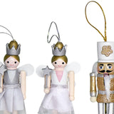 Maxbell Wooden Nutcracker Ornament Figures Set Soldier Accessories for Shelves Gift
